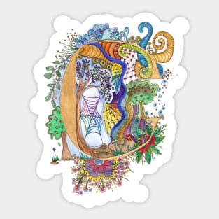 C - an illuminated letter Sticker